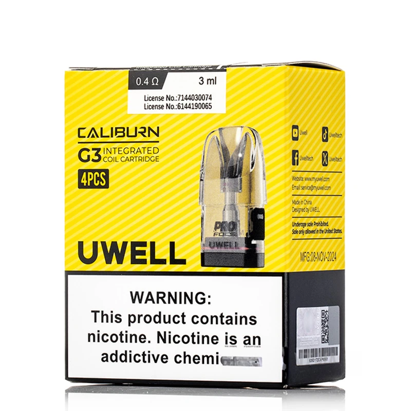 Uwell Caliburn G3 Yedek Kartuş (4 Adet)